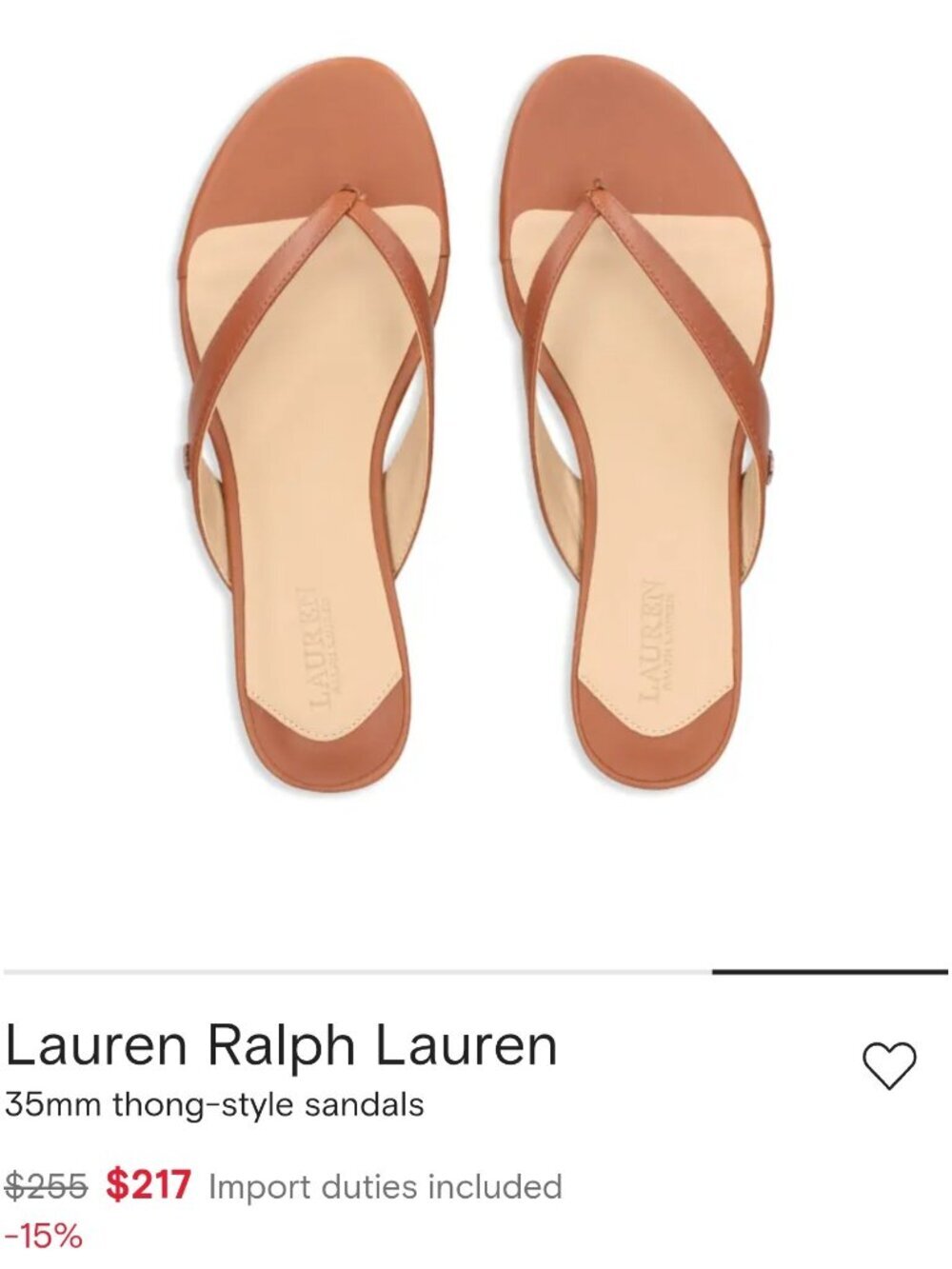 Ralph Lauren 35mm thong sandals - Picture 2 of 7